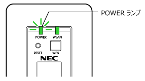 POWERランプ緑点灯