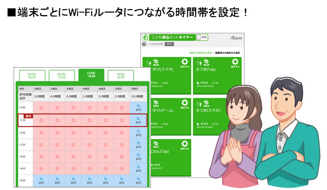 子どもを守る便利な機能 こども安心ネットタイマー ルータ活用コンテンツ Atermstation