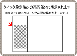 クイック設定Web画面全体からみた設定位置