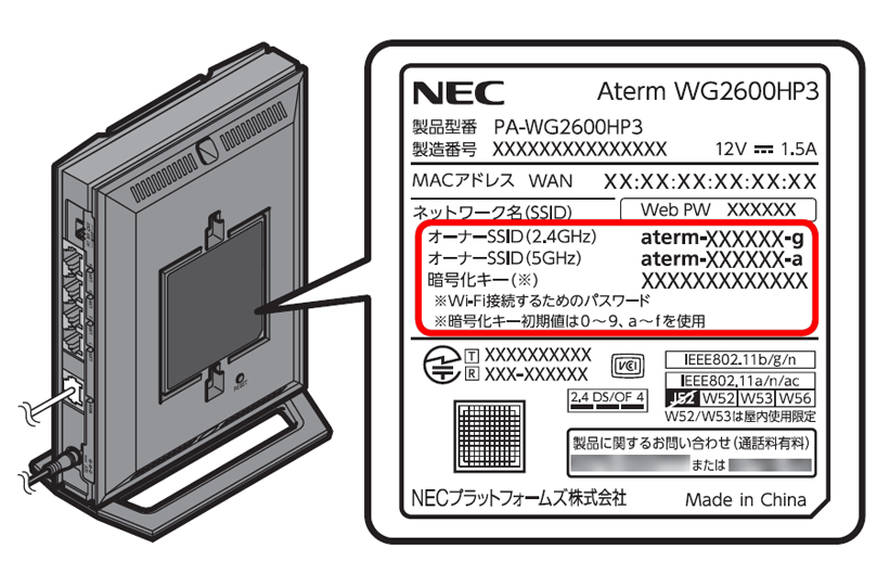 NEC Aterm Wi-Fiルータ PA-WG2600HP3
