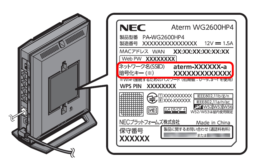 NEC Wi-Fiルーター PA-WG2600HP4
